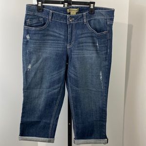 💜💜 DEMOCRACY DISTRESSED 5POCKET CAPRI JEANS SIZE 14